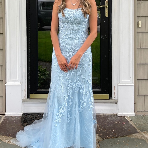 Baby Blue Jovani Prom Dress - Picture 1 of 3